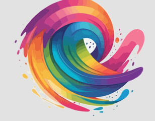 Poster - Color Shapes with Rainbow Gradient. Abstract Modern Fluid Waves. Vector Background with Color Dynamic Ribbon. Flowing Spiral Strokes. Colorful Line Art