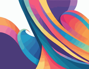 Poster - Color Shapes with Rainbow Gradient. Abstract Modern Fluid Waves. Vector Background with Color Dynamic Ribbon. Flowing Spiral Strokes. Colorful Line Art