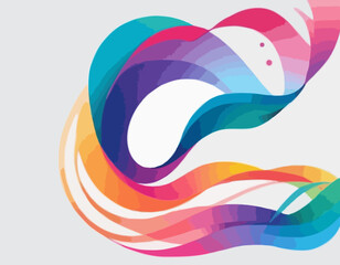 Poster - Color Shapes with Rainbow Gradient. Abstract Modern Fluid Waves. Vector Background with Color Dynamic Ribbon. Flowing Spiral Strokes. Colorful Line Art
