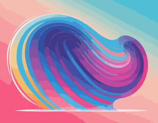 Poster - Abstract Background with Gradient Lines. Vector 3d Fluid Graphic Shapes. Dynamic Liquid Curve Colorful Stripes. Modern Design of Minimal Color Swirl and Blend Elements