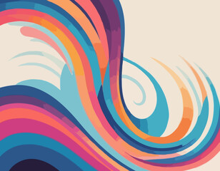 Poster - Abstract Background with Gradient Lines. Vector 3d Fluid Graphic Shapes. Dynamic Liquid Curve Colorful Stripes. Modern Design of Minimal Color Swirl and Blend Elements