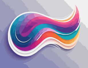 Poster - Abstract Background with Gradient Lines. Vector 3d Fluid Graphic Shapes. Dynamic Liquid Curve Colorful Stripes. Modern Design of Minimal Color Swirl and Blend Elements