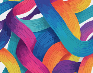 Poster - Abstract Background with Dynamic Colorful Line Shapes. Vector Geometric Pattern with Squiggle Gradient Elements.