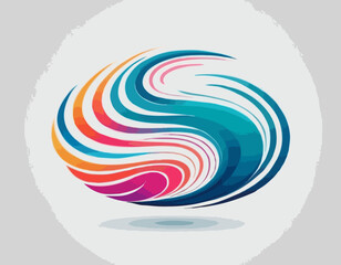 Poster - abstract gradient lines. vector 3d fluid graphic shapes. dynamic liquid curve colorful stripes. mode