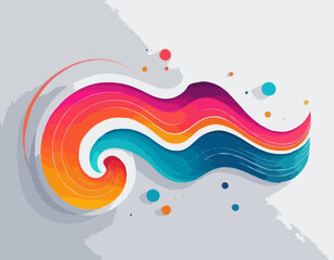 Poster - abstract gradient lines. vector 3d fluid graphic shapes. dynamic liquid curve colorful stripes. mode