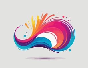Poster - abstract gradient lines. vector 3d fluid graphic shapes. dynamic liquid curve colorful stripes. mode