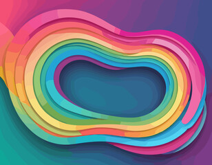 Poster - Color Swirl Lines with Rainbow Gradient. Vector Wave Shapes for Celebration, Parties and Carnivals Design. Abstract Ribbon Illustration