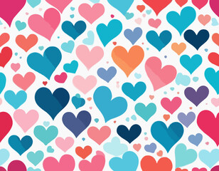 Poster - set of colorful heart shapes in gradient. vector love icons. squiggly heart illustrations for valent