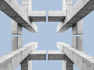 Poster - Cement panel ceiling featuring a square block pattern in lighting architecture details.