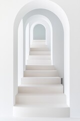 Poster - Contemporary elegant curved staircase architectural details.
