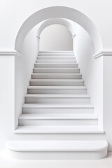Poster - Sleek modern staircase with elegant curved design features.