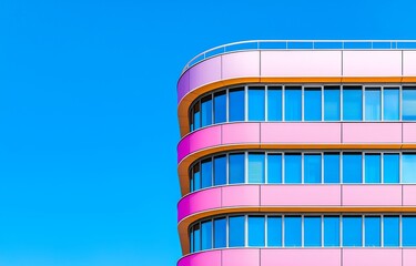 Poster - A segment of a modern blue building's wall, displayed on a white background.