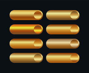 Golden CTA button template set.