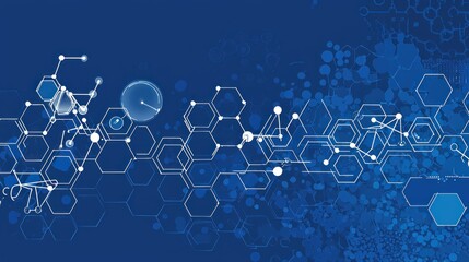 Poster - Abstract Hexagon Network:  Digital Molecular Structure Visualization