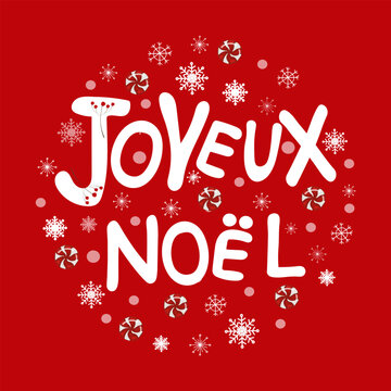 Festive Christmas illustration with the French greeting 
