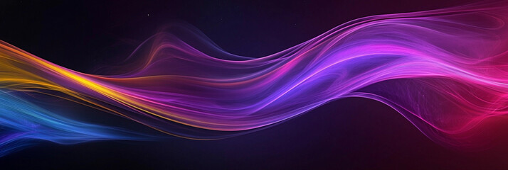 Poster - Colorful flowing waves create an abstract background design