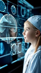 Poster - Children engage with cutting-edge digital displays while learning about science and technology in an inspiring classroom environment