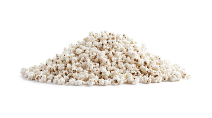 Wall Mural - side view on one popcorn pile heap isolated on white background