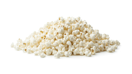 Wall Mural - side view on one popcorn pile heap isolated on white background