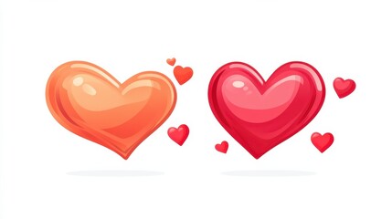 Poster - Communication, chat window with hearts icon. Simple glyph, flat. of valentines day, love icons for UI and UX, website or mobile application on white background