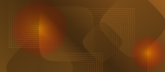 Leinwandbilder - Abstract geometric background with a gradient of warm brown and orange tones. Overlapping shapes and fine line patterns create a modern and elegant design.