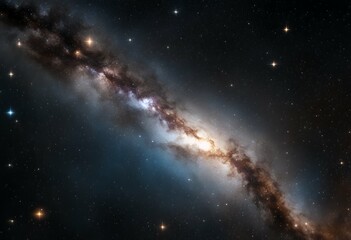 Wall Mural - night panoramic way nebula stardust milky galaxy sky. stars astrophotography visible