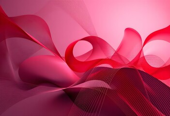 Poster - Elegant red and pink wavy abstract background with flowing curves and smooth gradients. Modern dynamic design for business presentations, tech banners and luxury branding with copy space
