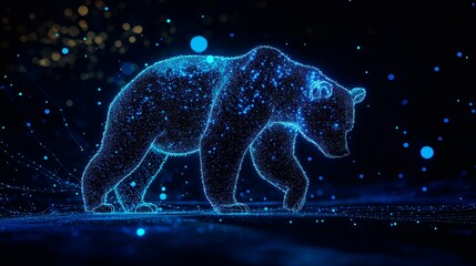 Wall Mural - abstract background of a bear made of stars