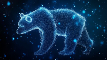 Wall Mural - abstract background of a bear made of stars