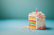 © Michael Marquand - colorful birthday cake on a blue background
