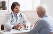© Prostock-studio - Medical check up. Senior woman consulting with young doctor at his office