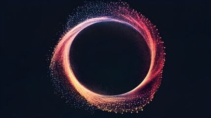 Poster - Creative digital tech circle on dark backdrop. Big data and technology concept