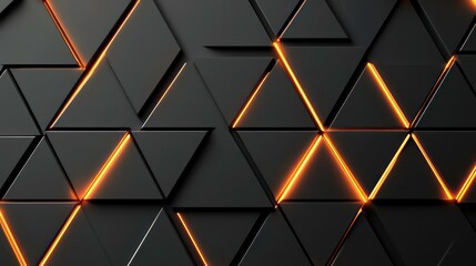 Aufkleber - A minimalist pattern of glowing triangles forming a futuristic design.