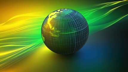 Poster - Global Network Connection Abstract Illustration Digital Art Earth Globe