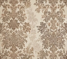 Wall Mural - Damask-inspired floral patterns on a neutral background,  interior, damask,  pattern