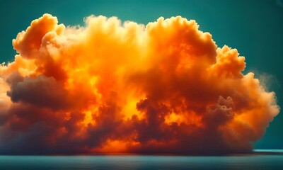 Sticker - Fiery Orange Cloud Formation Over a Calm Sea