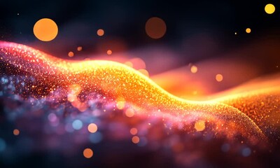 Wall Mural - Abstract Glittering Wave: A Symphony of Light and Color