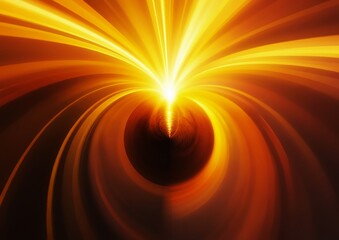Aufkleber - abstract yellow rays on a dark background. fractal rendered illustration