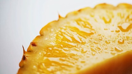 Wall Mural - Close-up of a juicy pineapple slice showcasing its texture and moisture.