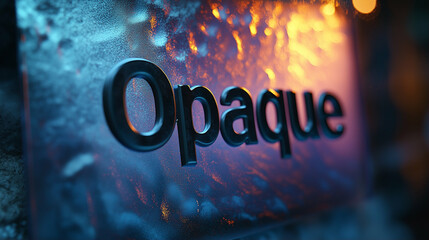 Poster - Opaque graphic text on textured surface with glowing background