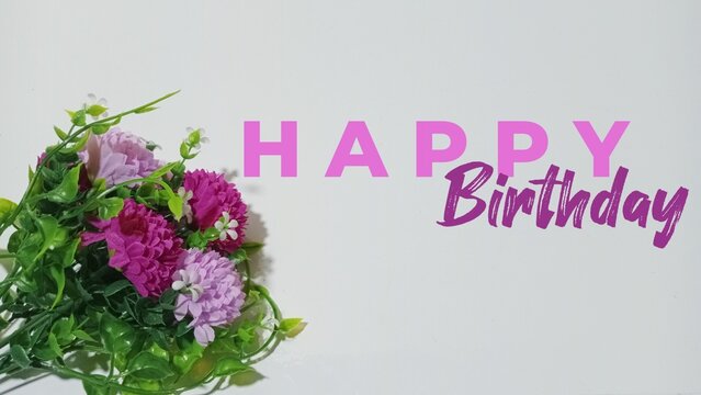 
birthday celebration. birthday greeting card with floral background