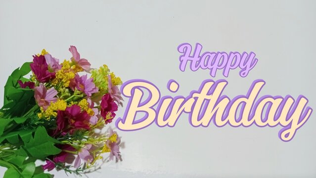 
birthday celebration. birthday greeting card with floral background