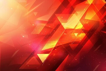 Poster - Abstract red and orange geometric shapes with glowing effects.  Perfect for backgrounds and designs.