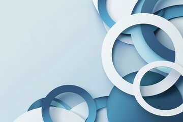 Poster - Abstract background with overlapping circles in shades of blue and white.