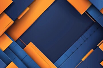 Poster - Abstract geometric background with orange and blue shapes.  Modern and stylish design, perfect for presentations or websites.