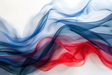 Poster - Abstract flowing fabric in shades of red, blue, and white. Elegant and dynamic design.