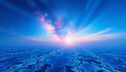 Wall Mural - Celestial Waters Meet Distant Light