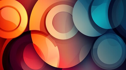 Fototapete - Abstract vector illustration with overlapping glossy circles, designed as a web background, offering a sleek and modern visual effect