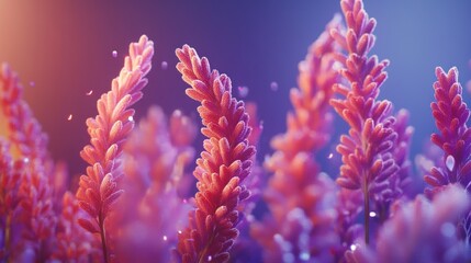 Aufkleber - Close-up of vibrant pink lavender flowers with bokeh effect.
