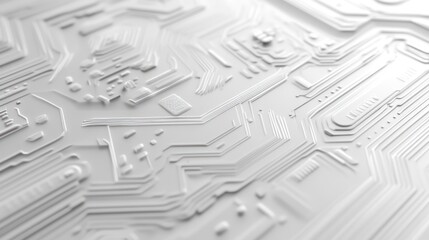 Aufkleber - Abstract white circuit board texture background.